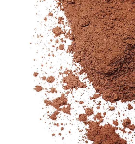 Cacao en polvo sobre fondo blanco —  Fotos de Stock