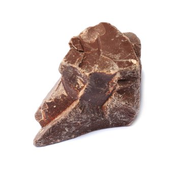 Beyaz zemin üzerine lezzetli çikolata yığın