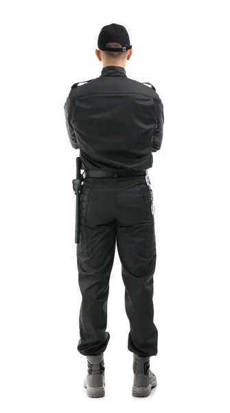 Male security guard in uniform on white background Stock Picture