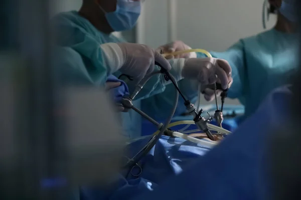 Squadra medica operatoria in sala operatoria, primo piano — Foto Stock