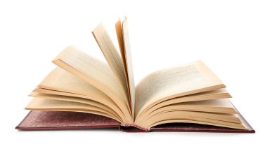 Beyaz arkaplan üzerine yeni bir kitap aç