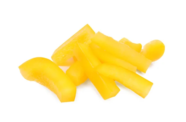 Geschnitten gelber Paprika isoliert auf weißem — Stockfoto