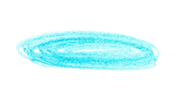 Beyaz arkaplanda mavi kalem karalaması, üst görünüm — Stok fotoğraf