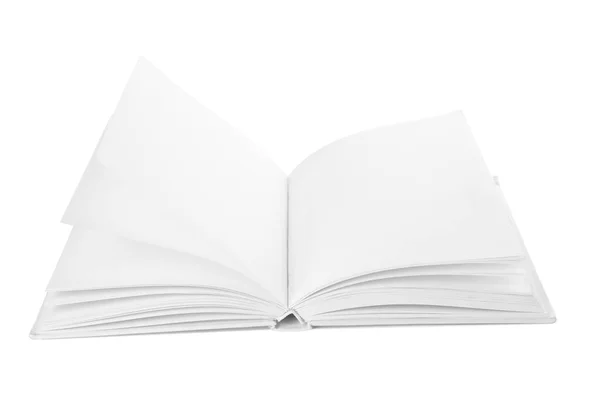 Mock up de livro aberto sobre fundo branco — Fotografia de Stock