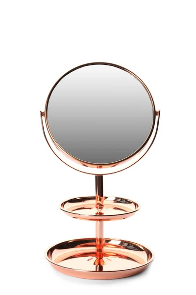 白い鏡に隔離された小さな鏡。装飾的要素 — ストック写真