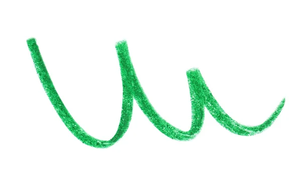 Zöld kézzel rajzolt ceruza firka fehér alapon — Stock Fotó