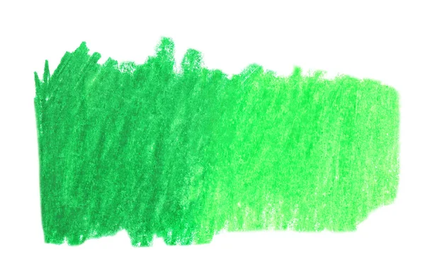 Crayon vert dessiné à la main éclosion sur fond blanc — Photo