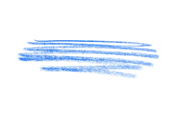 Lápiz azul eclosionando sobre fondo blanco, vista superior —  Fotos de Stock