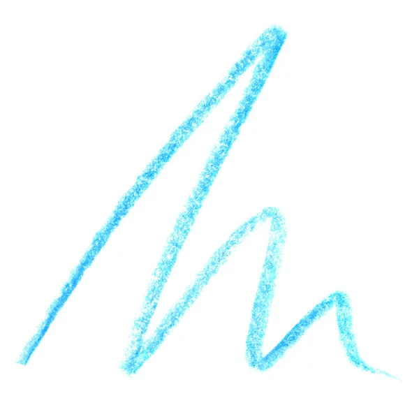 Blue pencil scribble on white background, top view — Stock Photo, Image