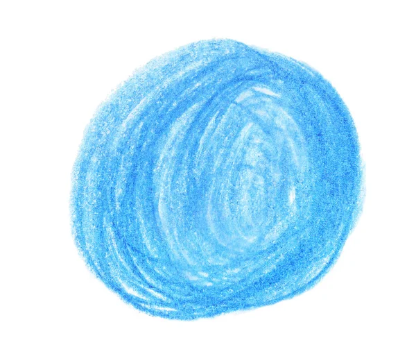 Blue pencil scribble on white background, top view — ストック写真