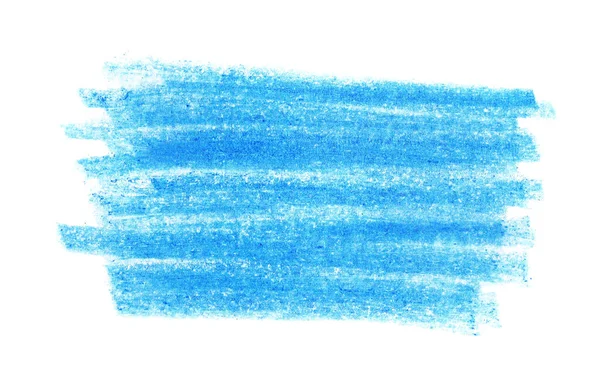 Lápis azul eclodindo no fundo branco, vista superior — Fotografia de Stock