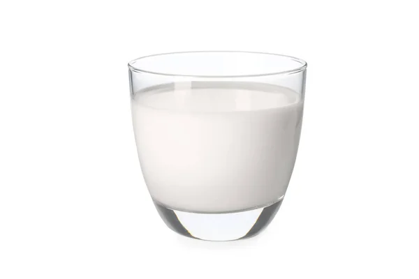 Glas Hanfmilch auf weißem Hintergrund — Stockfoto