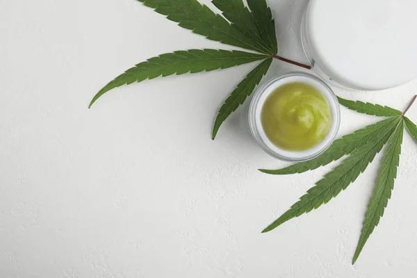 Moisturizing hemp hand cream in dose with green cannabis