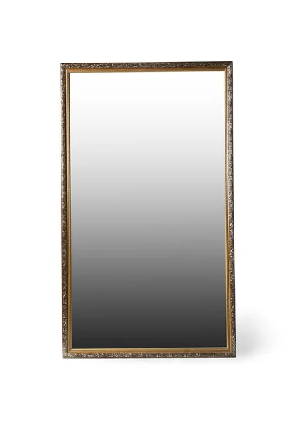 Staré zrcadlo izolované na bílém. Dekorativní prvek — Stock fotografie