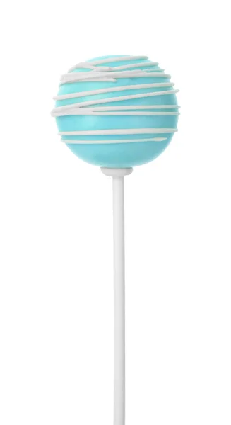 Sweet decorated cake pop on white background — Stock Photo, Image