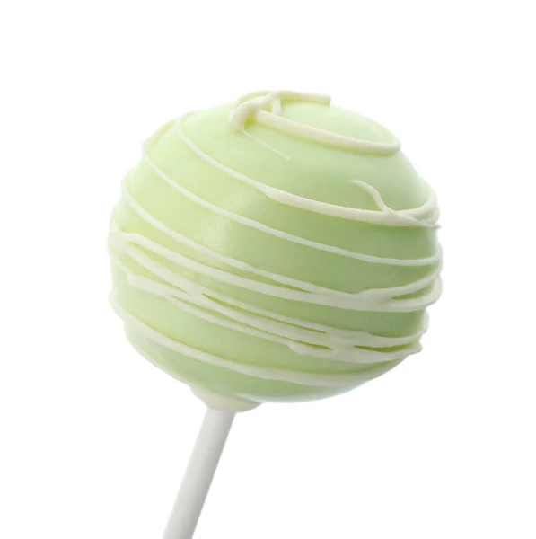 Sweet decorated cake pop on white background — Stock Photo, Image