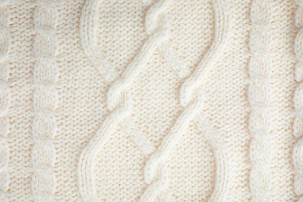 Camisola de malha branca como fundo, vista de close-up — Fotografia de Stock