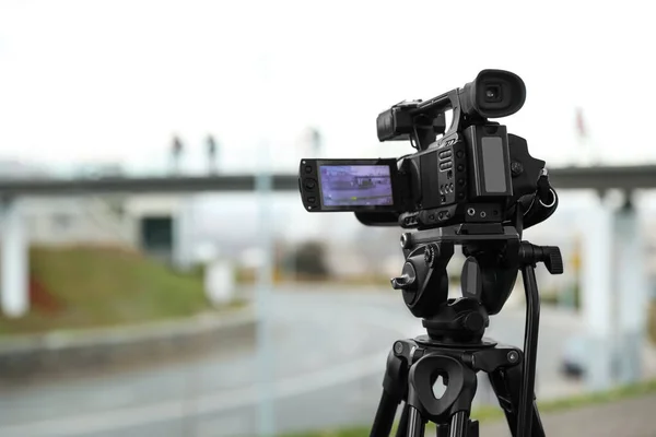 Câmera Vídeo Profissional Livre Espaço Para Texto — Fotografia de Stock