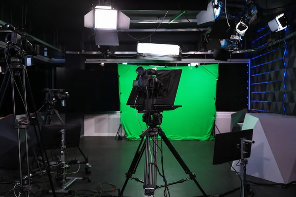 Modern Video Recording Studio Professional Cameras — Stock Photo, Image