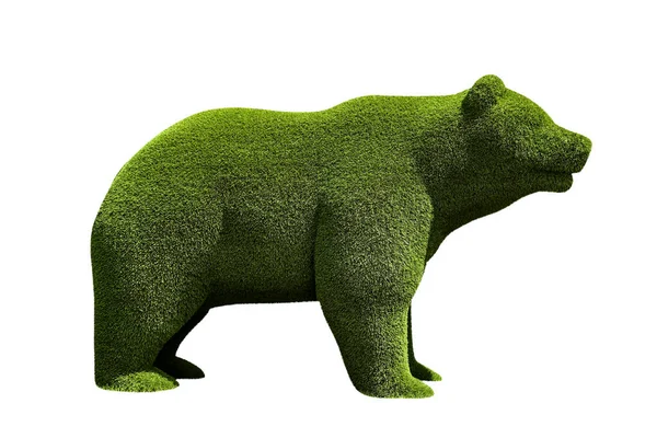 Belo Urso Forma Topiário Isolado Branco Jardinagem Paisagem — Fotografia de Stock