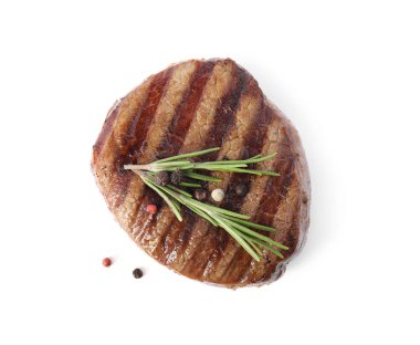 Biberiye ve biberiyeyle nefis ızgara sığır eti madalyonu.