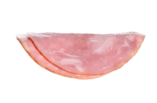 Lekkere Ham Plakjes Geïsoleerd Wit Sandwichingrediënt — Stockfoto