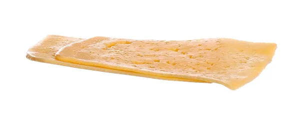 Tasty Cheese Slices Isolated White Sandwich Ingredient — ストック写真
