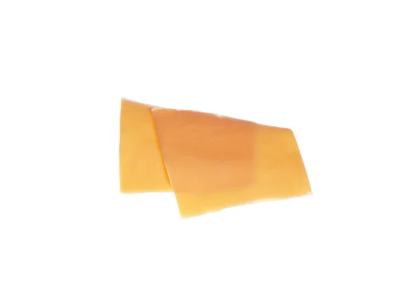 白で隔離されたサンドイッチ用チーズのスライス — ストック写真