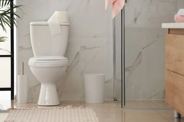 Modern Banyo Tuvalet Kase Ile — Stok fotoğraf