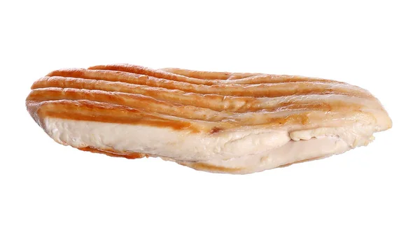 Leckeres Gegrilltes Hühnerfilet Isoliert Auf Weiß Sandwich Zutat — Stockfoto