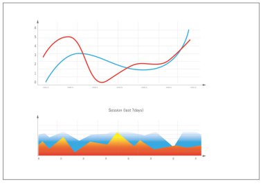 İstatistiksel bilgisi olan farklı renkli grafikler. Görüntü 