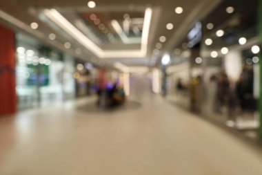 Modern alışveriş merkezi iç bulanık görünümü. Bokeh efekti