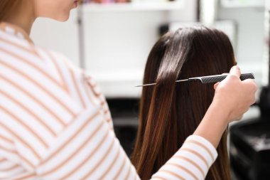 Profesyonel Kuaför Güzellik Salonu, closeup istemcisinde ile çalışma