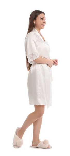 흰옷을 입은 젊은 여자 — 스톡 사진