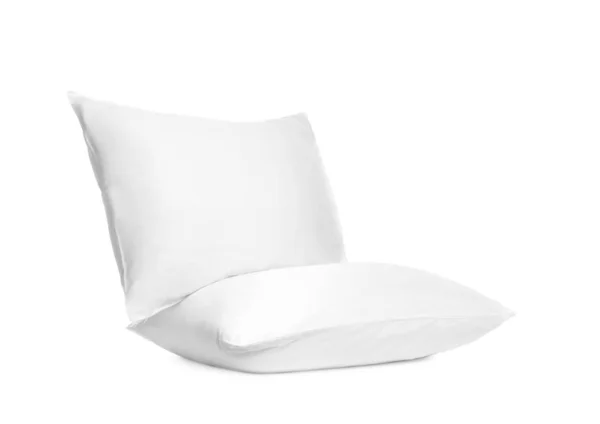 Almofadas Novas Macias Branco Isoladas Branco — Fotografia de Stock