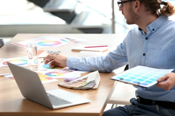 Architecte Intérieur Professionnel Sur Lieu Travail Bureau Gros Plan — Photo