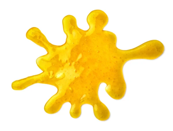 Salpicadura Limo Amarillo Aislado Blanco Vista Superior Juguete Antiestrés —  Fotos de Stock