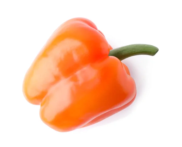 Pimiento naranja maduro aislado en blanco, vista superior — Foto de Stock