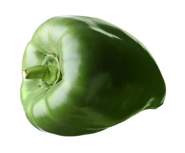 Ripe green bell pepper isolated on white — Stock Photo, Image