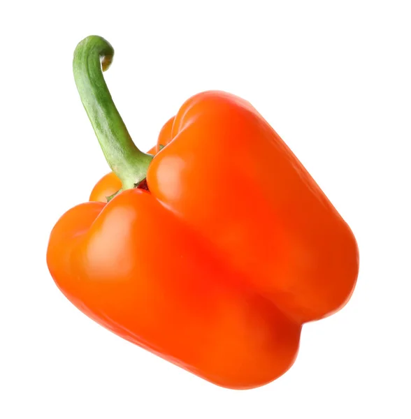 Pimiento naranja maduro aislado en blanco — Foto de Stock