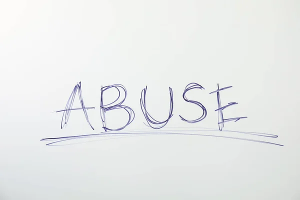Abuso Palabras Sobre Fondo Blanco Sensibilización Sobre Violencia Doméstica — Foto de Stock