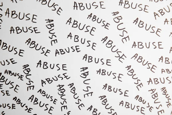 言葉の乱用と紙のシート トップビュー 家庭内暴力意識 — ストック写真