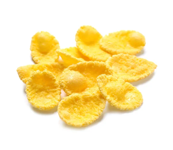 Lekkere Krokante Cornflakes Geïsoleerd Wit — Stockfoto