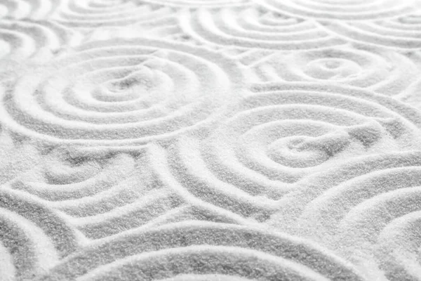 Weißer Sand Mit Muster Als Hintergrund Zen Meditation Harmonie — Stockfoto