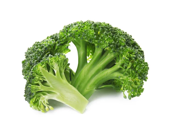 Brócoli fresco aislado en blanco. Planta verde comestible —  Fotos de Stock