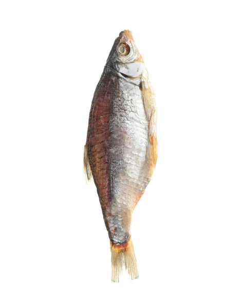 Smaklig Torkad Fisk Isolerad Vitt Havsväxter — Stockfoto