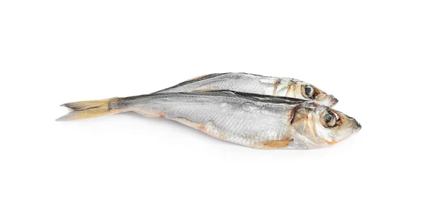 Chutné Sušené Ryby Izolované Bílém Mořské Plody — Stock fotografie