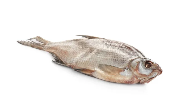 Peixe Seco Saboroso Isolado Branco Frutos Mar — Fotografia de Stock