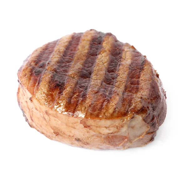 Heerlijk Gegrild Rundvlees Medaillon Geïsoleerd Wit — Stockfoto