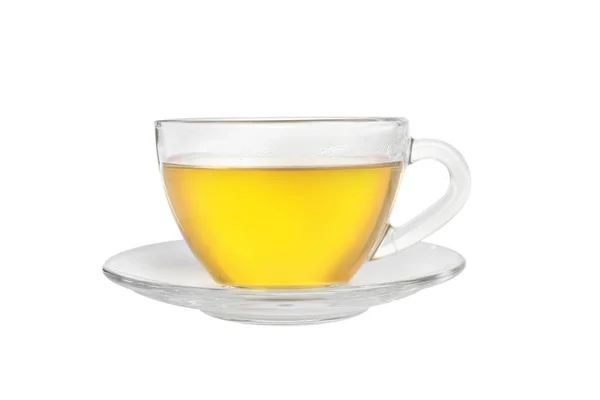 白に隔離された緑茶のカップ — ストック写真